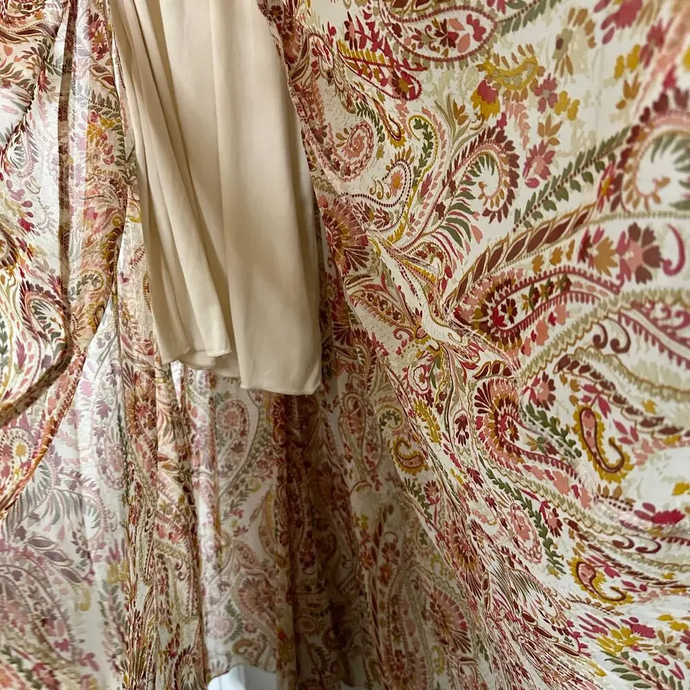 KATE and LILY‎  Size 4 Long Sleeve Maxi Dress Autumn Paisley Floral - Picture 4 of 5